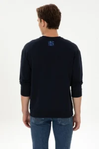 US Polo Assn. Men comfort Fit Crew Neck Navy Blue Thin Sweatshirt - Image 5