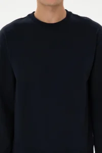 US Polo Assn. Men comfort Fit Crew Neck Navy Blue Thin Sweatshirt - Image 6