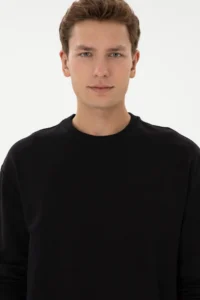 US Polo Assn. Men comfort Fit Crew Neck Black Thin Sweatshirt - Image 2