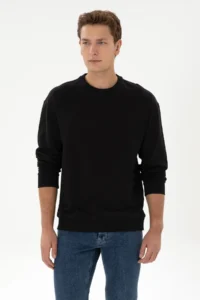 US Polo Assn. Men comfort Fit Crew Neck Black Thin Sweatshirt - Image 3
