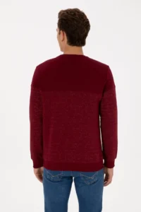 US Polo Assn. Men Regular Fit Crew Neck Burgundy Sweatshirt - Image 5