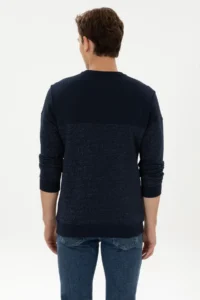 US Polo Assn. Men Regular Fit Crew Neck Navy Blue Sweatshirt - Image 5