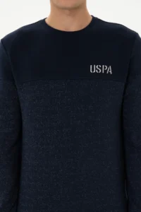 US Polo Assn. Men Regular Fit Crew Neck Navy Blue Sweatshirt - Image 6