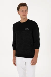 US Polo Assn. Men Regular Fit Crew Neck Black Sweatshirt - Image 3