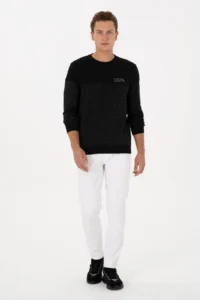 US Polo Assn. Men Regular Fit Crew Neck Black Sweatshirt - Image 4
