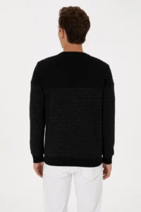 US Polo Assn. Men Regular Fit Crew Neck Black Sweatshirt - Image 5