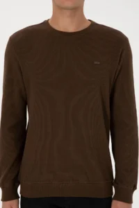 US Polo Assn. Men Regular Fit Crew Neck Brown Sweatshirt - Image 6