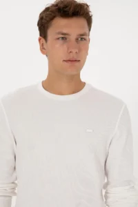 US Polo Assn. Men Regular Fit Crew Neck White Sweatshirt - Image 2