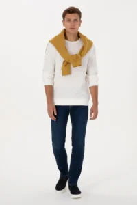 US Polo Assn. Men Regular Fit Crew Neck White Sweatshirt - Image 4