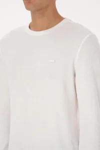 US Polo Assn. Men Regular Fit Crew Neck White Sweatshirt - Image 7