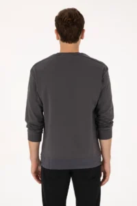 US Polo Assn. Men comfort Fit Crew Neck Pocket Detailed Gray Sweatshirt - Image 5