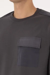 US Polo Assn. Men comfort Fit Crew Neck Pocket Detailed Gray Sweatshirt - Image 7