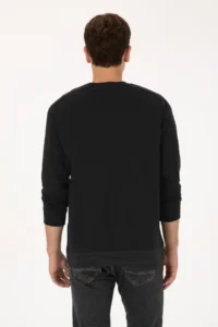 US Polo Assn. Men comfort Fit Crew Neck Pocket Detailed Black Sweatshirt - Image 5