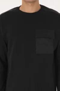 US Polo Assn. Men comfort Fit Crew Neck Pocket Detailed Black Sweatshirt - Image 6