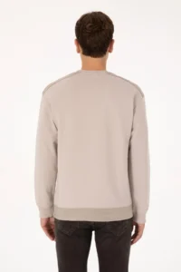 US Polo Assn. Men comfort Fit Crew Neck Pocket Detailed Stone Sweatshirt - Image 5