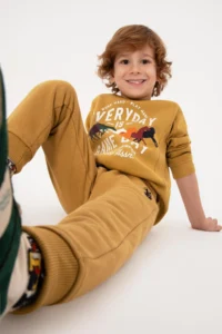 US Polo Assn. Boys' Mustard Fleece Crew Neck Sweatshirt - Image 2