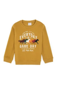 US Polo Assn. Boys' Mustard Fleece Crew Neck Sweatshirt - Image 3