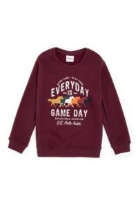 US Polo Assn. Boys' Burgundy Fleece Crew Neck Sweatshirt