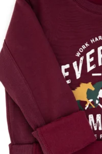US Polo Assn. Boys' Burgundy Fleece Crew Neck Sweatshirt - Image 3