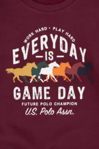 US Polo Assn. Boys' Burgundy Fleece Crew Neck Sweatshirt - Image 4