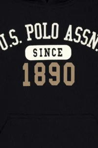 US Polo Assn. Boys' Black Hooded Thin Sweatshirt - Image 3