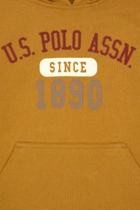US Polo Assn. Boys' Mustard Hooded Thin Sweatshirt - Image 4