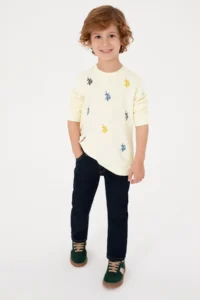 US Polo Assn. Boys' Cream Crew Neck Sweatshirt - Image 2