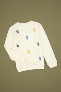 US Polo Assn. Boys' Cream Crew Neck Sweatshirt - Image 3
