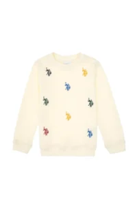 US Polo Assn. Boys' Cream Crew Neck Sweatshirt - Image 4