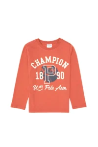 US Polo Assn. Boys' Dusty Rose Crew Neck single jersey Sweatshirt