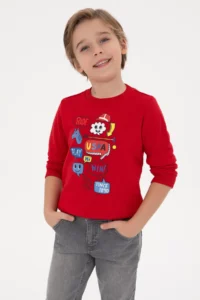 US Polo Assn. Boys' Red Crew Neck Sweatshirt