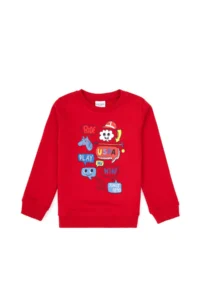 US Polo Assn. Boys' Red Crew Neck Sweatshirt - Image 3