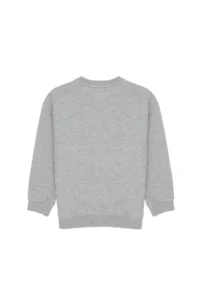 US Polo Assn. Boys' Gray Melanj Crew Neck Thin Sweatshirt - Image 2