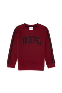 US Polo Assn. Boys' Burgundy Crew Neck Sweatshirt - Image 3
