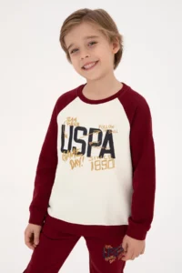 US Polo Assn. Boys' Burgundy Crew Neck Sweatshirt