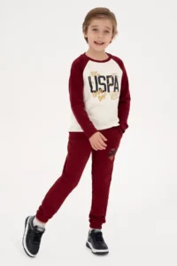 US Polo Assn. Boys' Burgundy Crew Neck Sweatshirt - Image 2