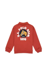 US Polo Assn. Boys' Dusty Rose Polo Shirt Collar Sweatshirt - Image 3