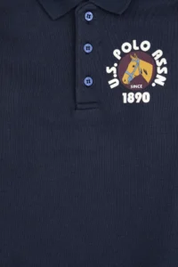 US Polo Assn. Boys' Light Navy Polo Shirt Collar Sweatshirt - Image 3