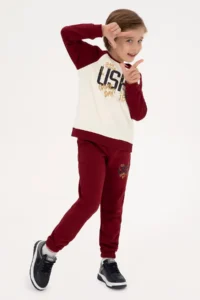 US Polo Assn. Boys' Burgundy Sweatpants