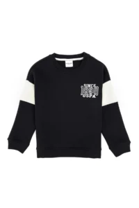 US Polo Assn. Boys' Black Fleece Crew Neck Sweatshirt - Image 3