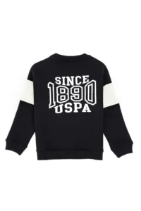 US Polo Assn. Boys' Black Fleece Crew Neck Sweatshirt - Image 4