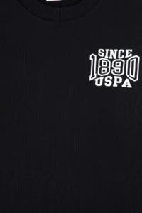 US Polo Assn. Boys' Black Fleece Crew Neck Sweatshirt - Image 5