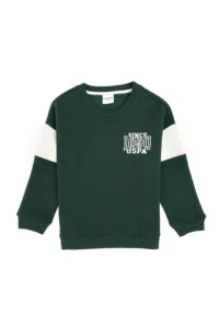 US Polo Assn. Boys' Dark Green Fleece Crew Neck Sweatshirt - Image 3