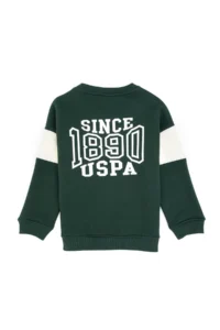 US Polo Assn. Boys' Dark Green Fleece Crew Neck Sweatshirt - Image 4