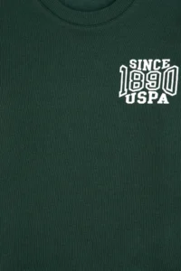 US Polo Assn. Boys' Dark Green Fleece Crew Neck Sweatshirt - Image 5