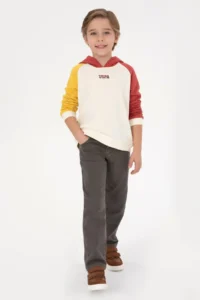 US Polo Assn. Boys' Cream Hooded Sweatshirt - Image 2