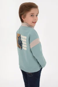 US Polo Assn. Boys' Mint Half Zippered Sweatshirt - Image 2