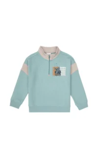US Polo Assn. Boys' Mint Half Zippered Sweatshirt - Image 3