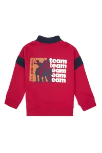 US Polo Assn. Boys' Dark Raspberry Half Zippered Sweatshirt - Image 2