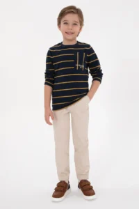 US Polo Assn. Boys' Light Navy Crew Neck single jersey Sweatshirt - Image 2
